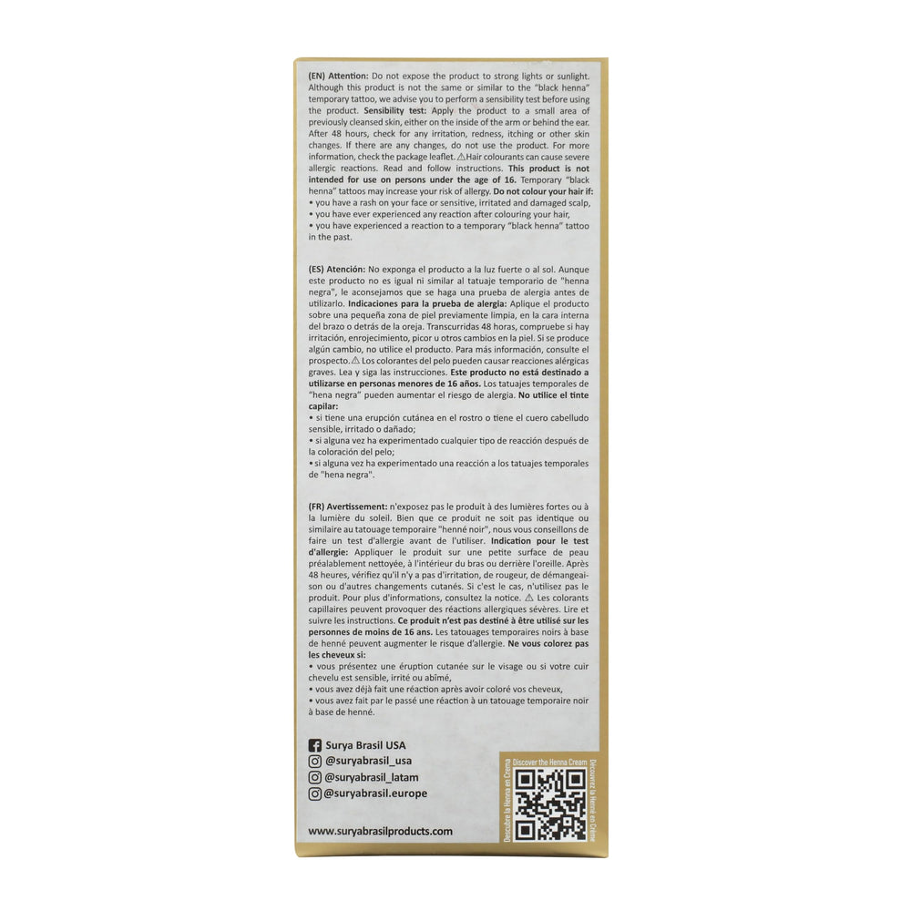 Surya Brasil no ammonia no PPD peroxide claim—safer semi-permanent color.