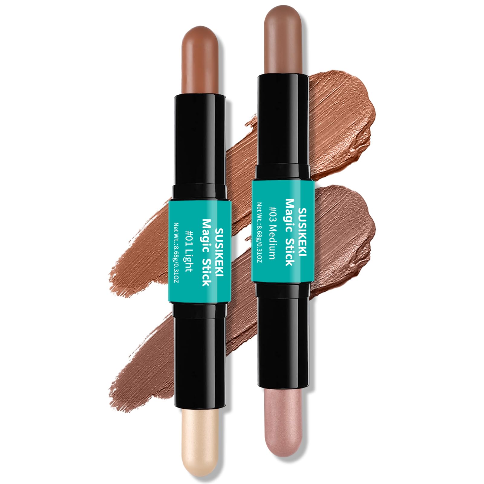 SUSIKEKI contour stick dual-ended for shaping and highlighting on the face