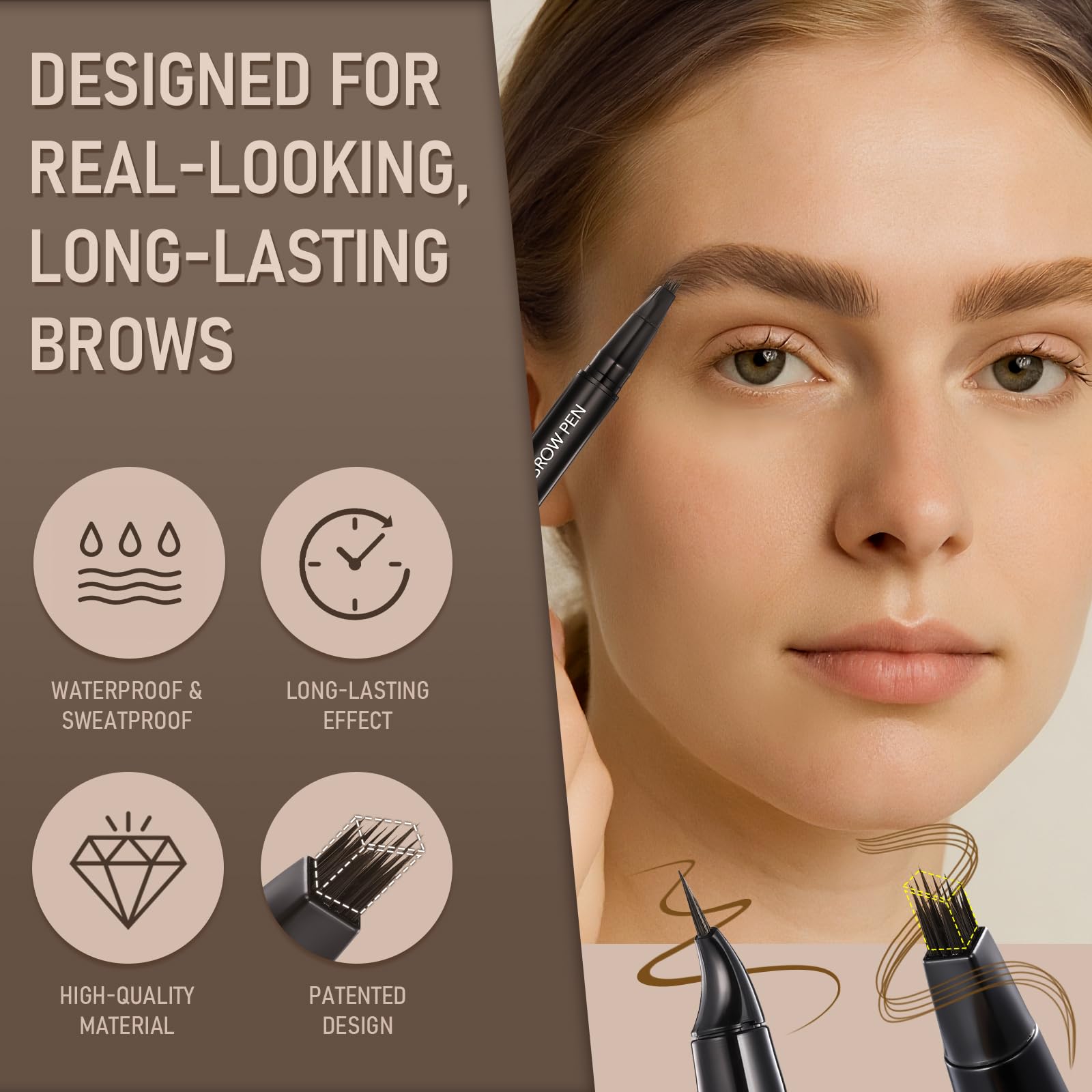SUSIKEKI lápiz cejas multiuso para looks suaves o dramáticos.