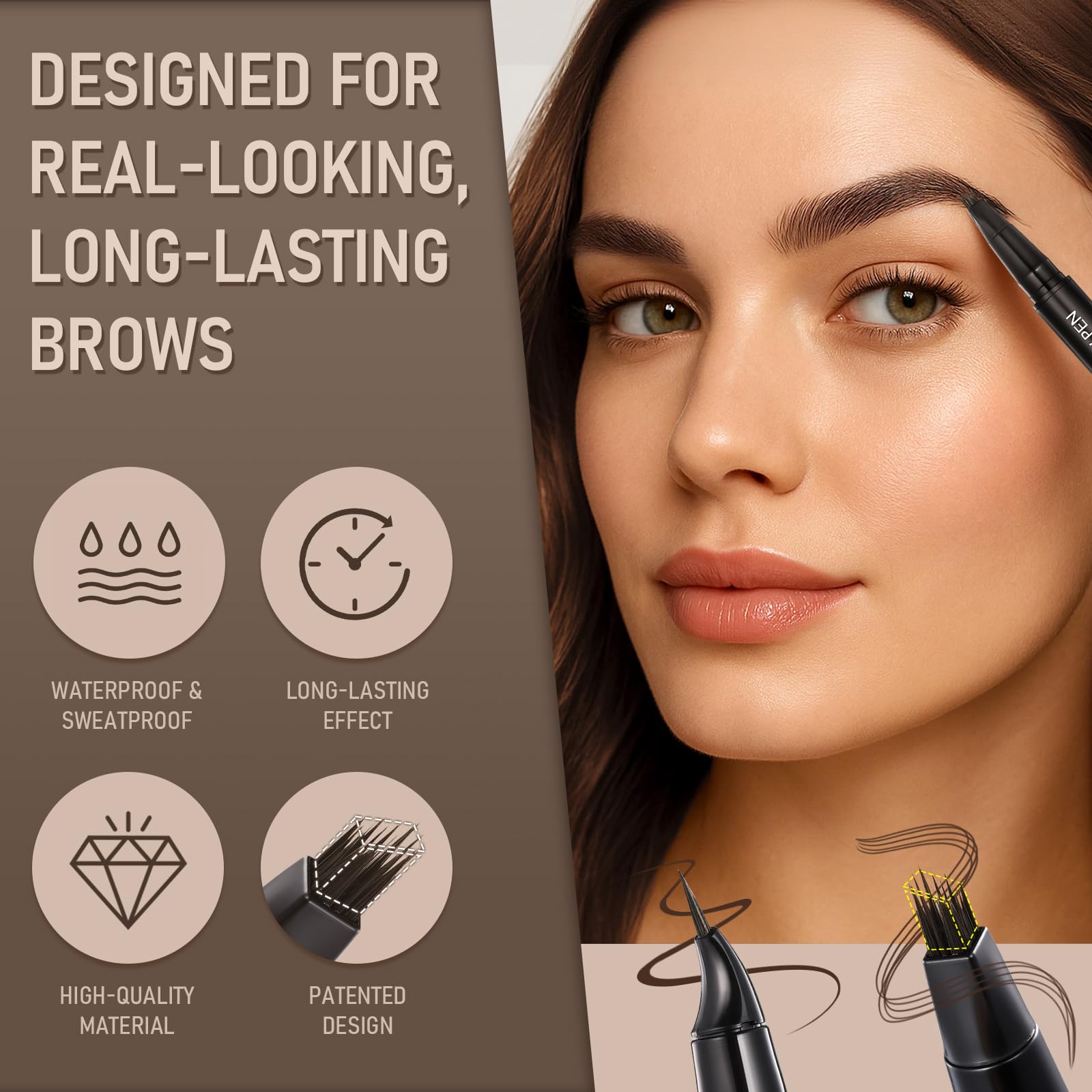 SUSIKEKI Rellena cejas con trazos naturales y suaves para un look auténtico.