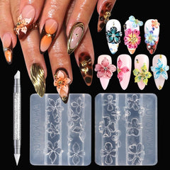 SUTOKAKA 3D hibiscus flower nail art mold for nails