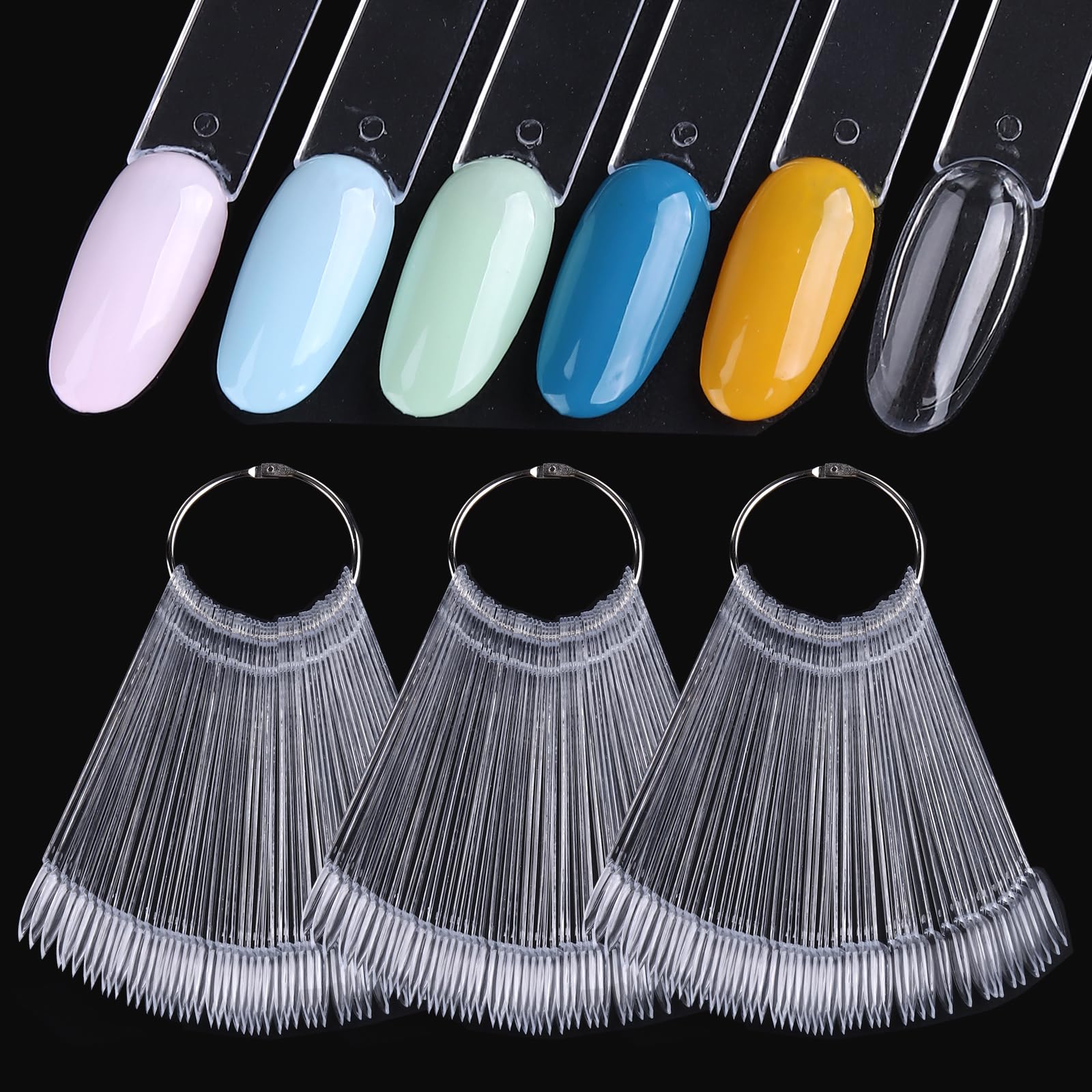 SUTOKAKA clear nail swatch sticks with ring for organized color display