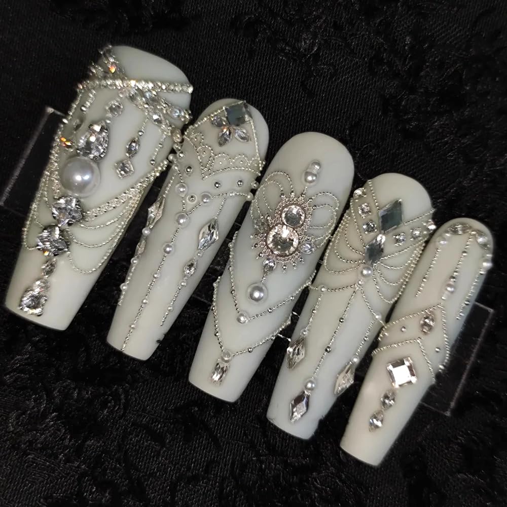 SUTOKAKA cuentas metal uñas plata micro caviar para decoraciones brillantes