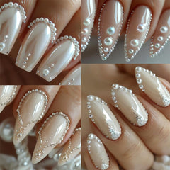 SUTOKAKA perlas uñas brillantes de material plástico de alta calidad para un acabado elegante.