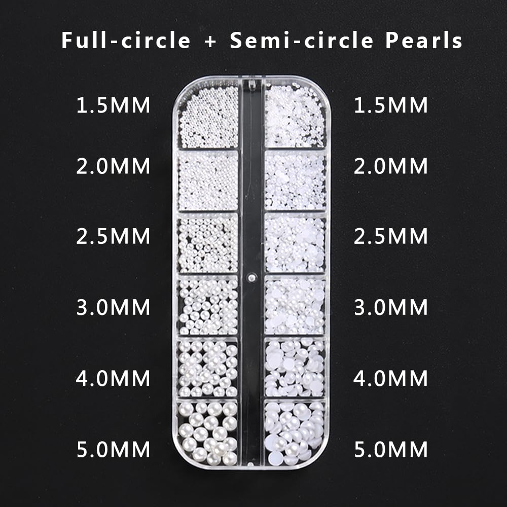 SUTOKAKA uso fácil de perlas en uñas con pegamento y capa superior.