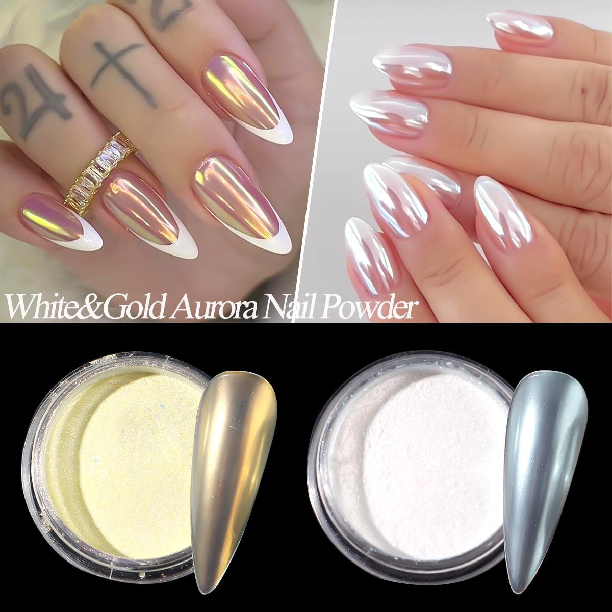 SUTOZMIWE efecto holográfico en uñas para looks modernos.