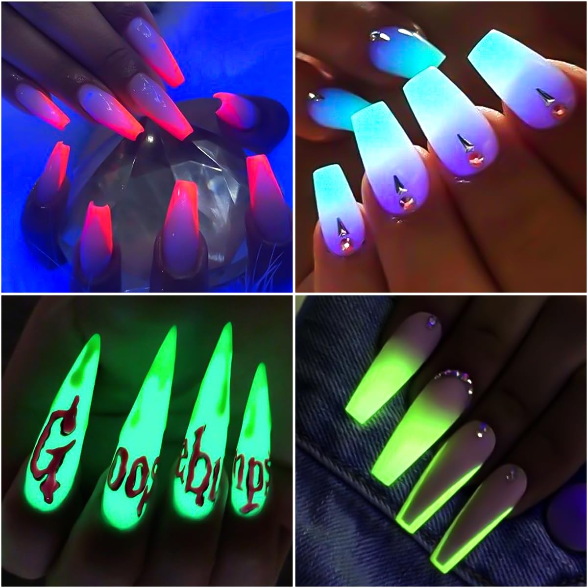 Polvo luminoso morado de SUTOZMIWE para uñas, perfecto para fiestas.