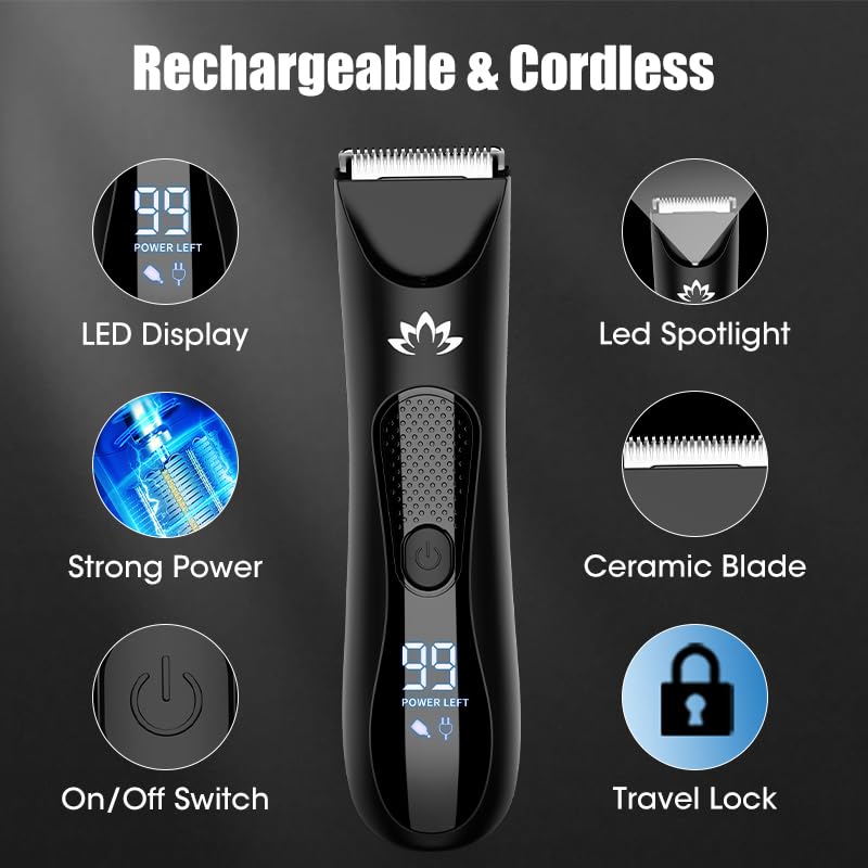 Suttik Manscape IPX7 waterproof design enables safe shower trimming.