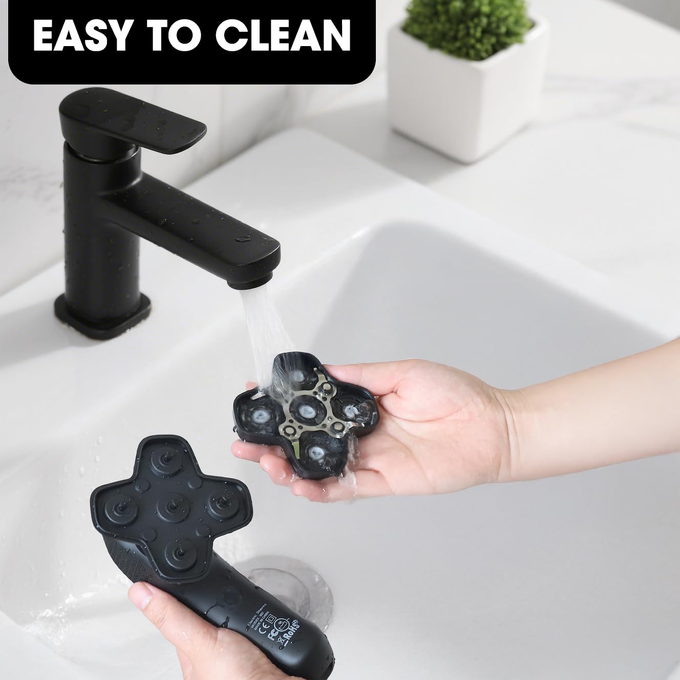 Suttik magnetic head removal for easy cleaning after shaving