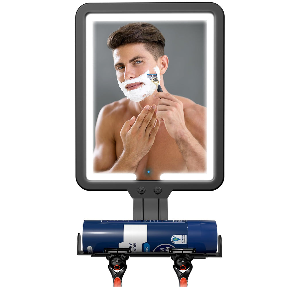 Suupvaor lighted shower mirror with fog-free reflection for easy shaving.
