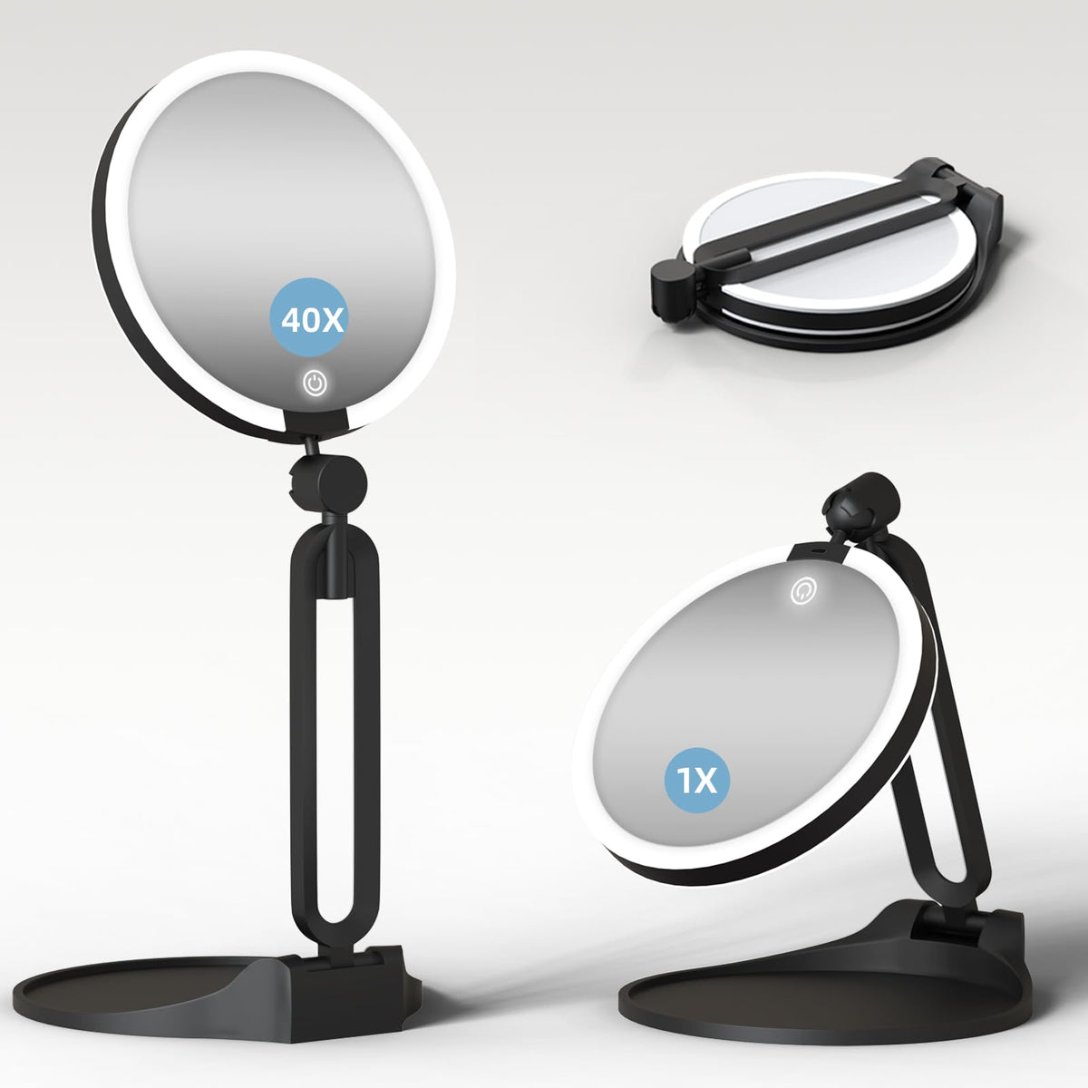 Suupvaor travel magnifying mirror 40x lens ideal for precise detail work.