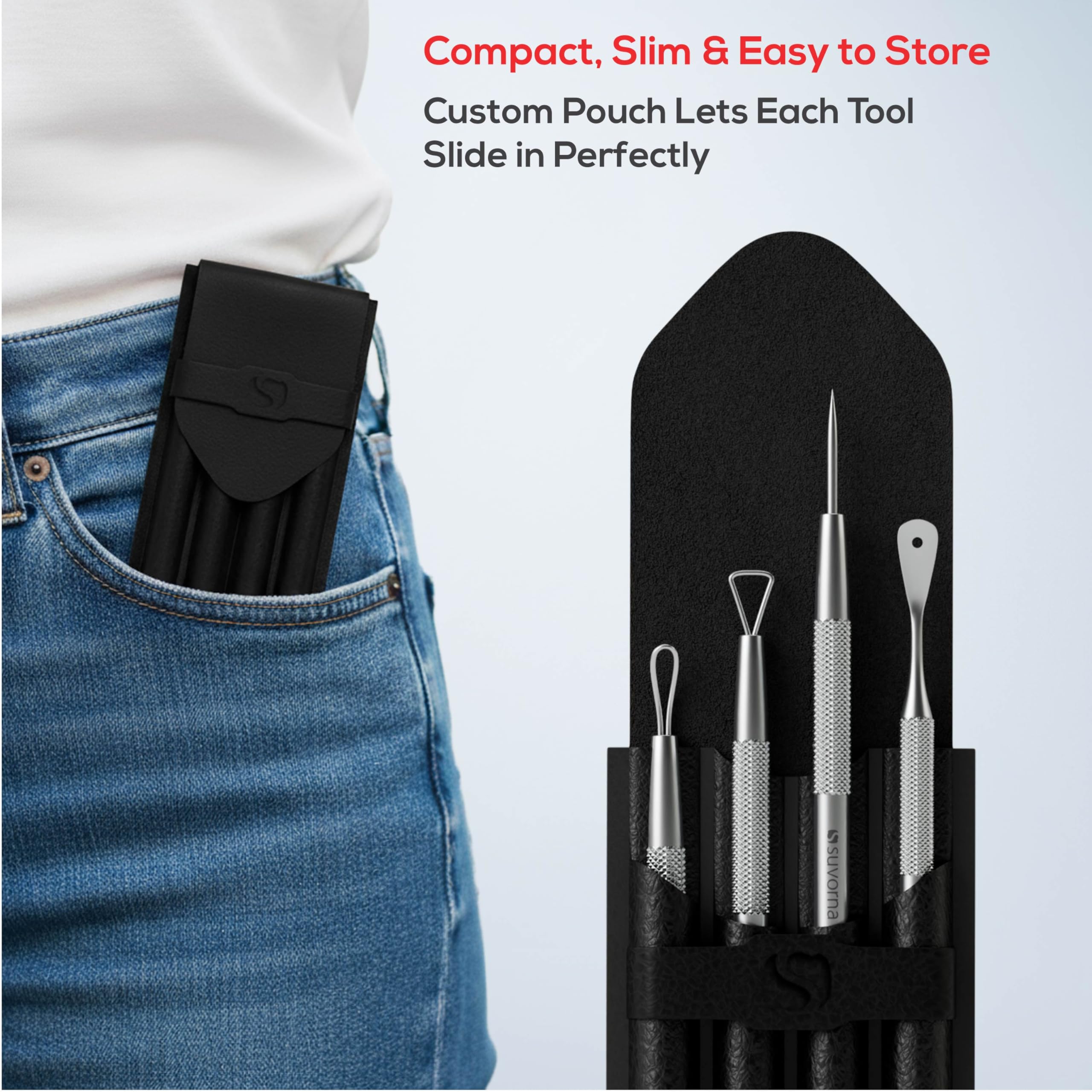 Suvorna compact pouch stores all tools neatly for travel