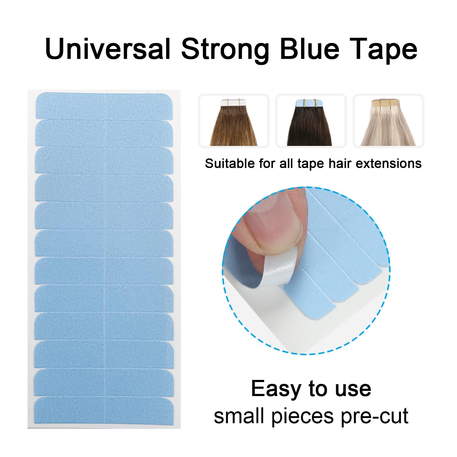 SUYYA blue extension tape tabs in use demonstrating easy application