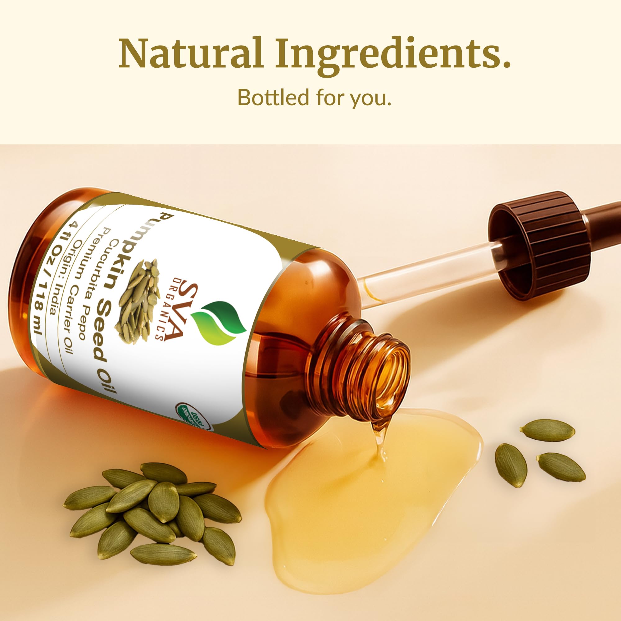 Ritual diario con aceite de calabaza SVA para cuerpo y mente.