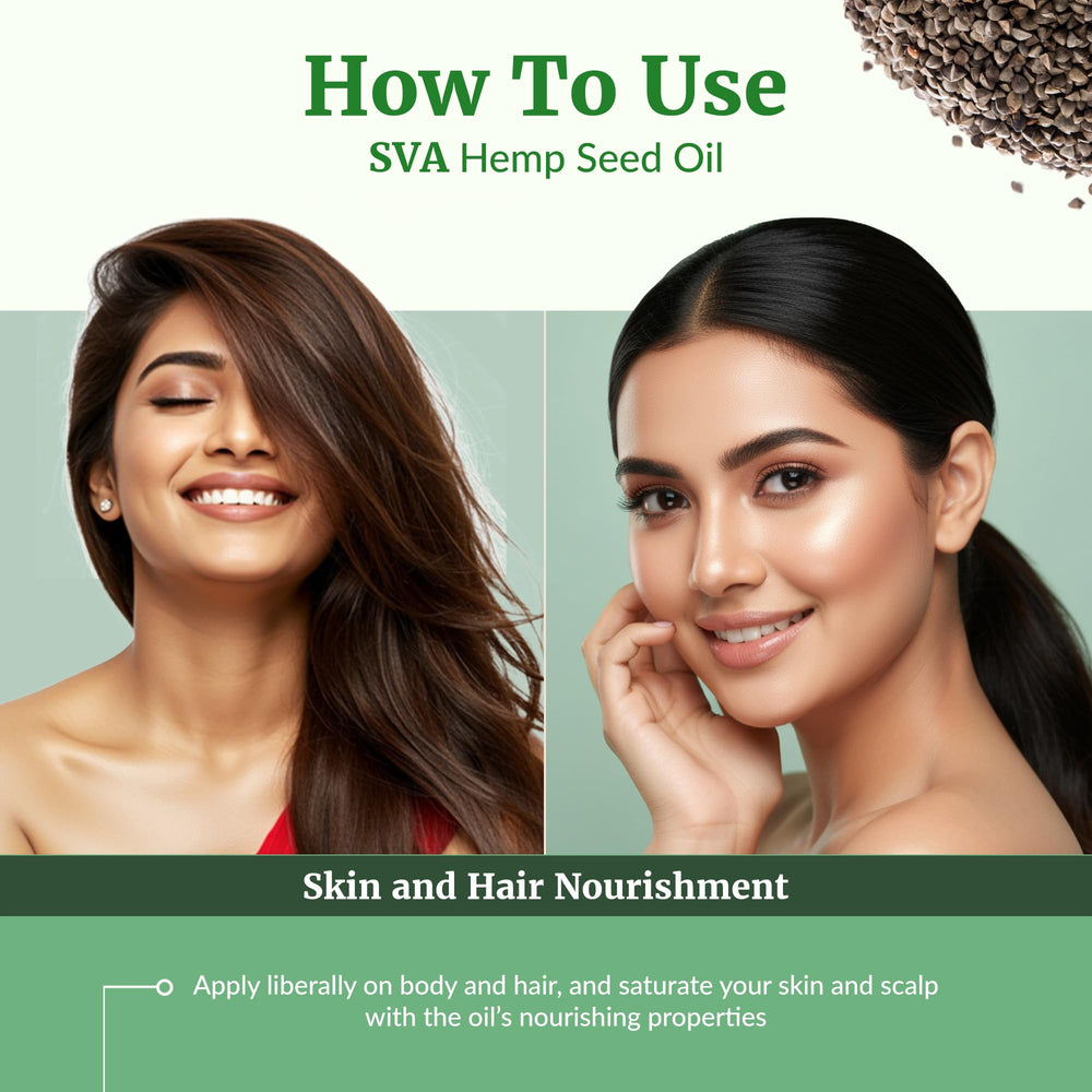 SVA ORGANICS aceite de cáñamo mezclado con champú y acondicionador para cabello nutrido