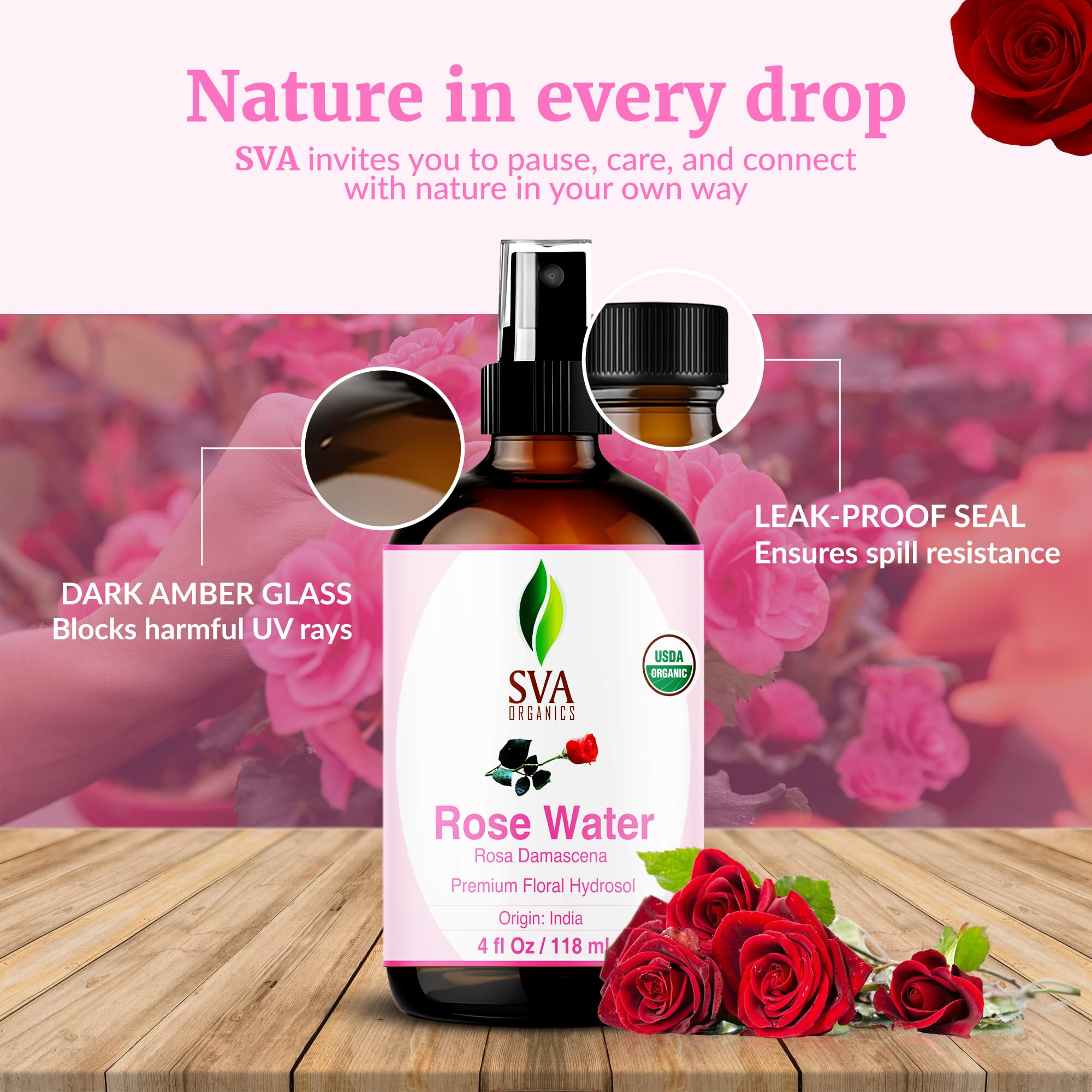 SVA ORGANICS Rose Water as an ingredient in soap for skin-friendly cleansing.