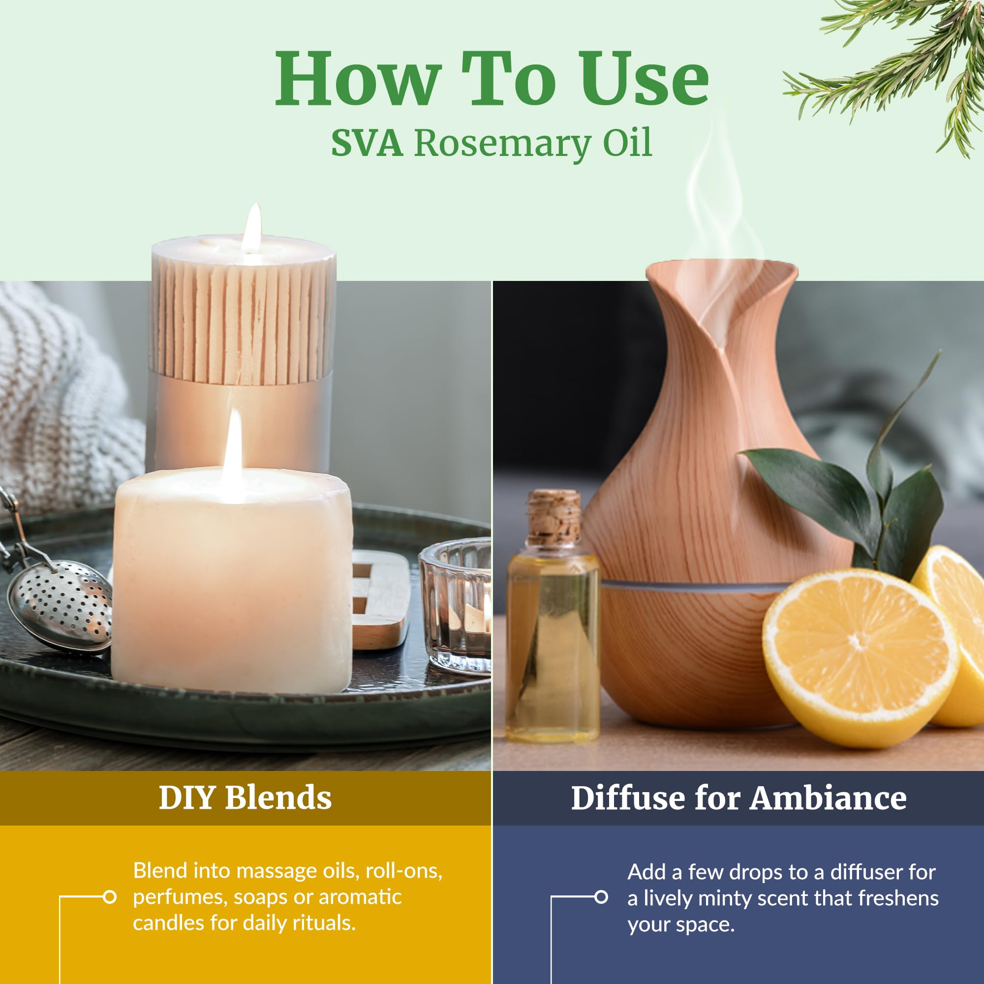 SVA Rosemary Essential Oil potpourri and home fragrance