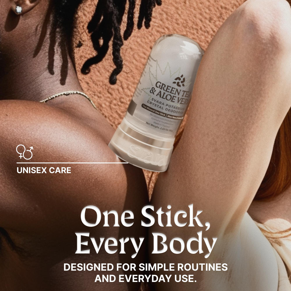 SVARA alumbre natural desodorante cristal baston aroma-te-verde, fragancia suave para dia a dia.
