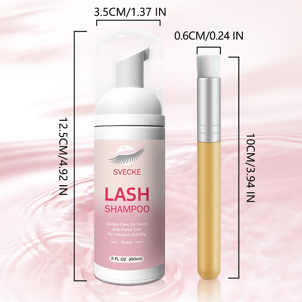 60ml lash extension cleanser closeup suitable for daily lash maintenance.