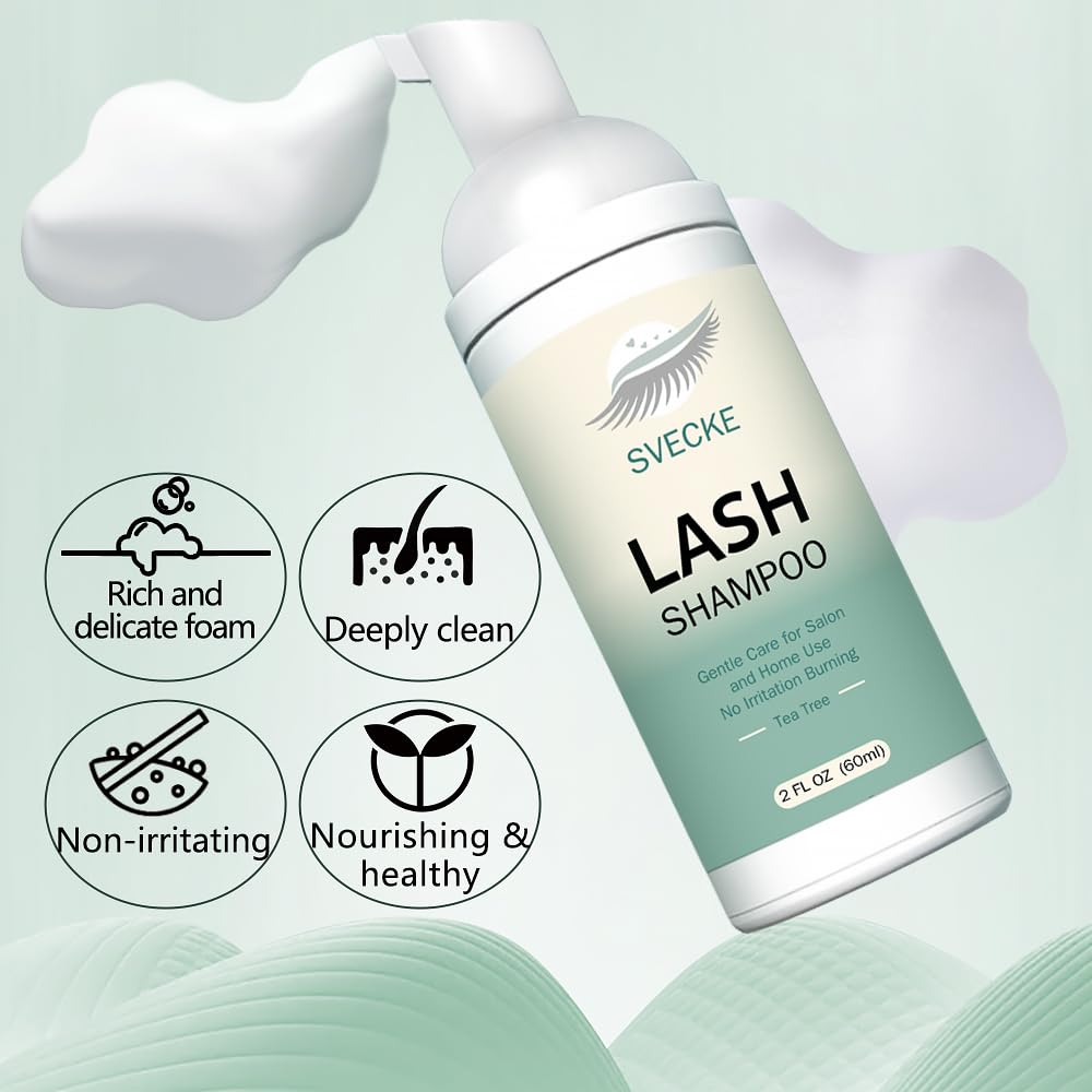 SVECKE lash cleanser foam provides a refreshing cleanse.