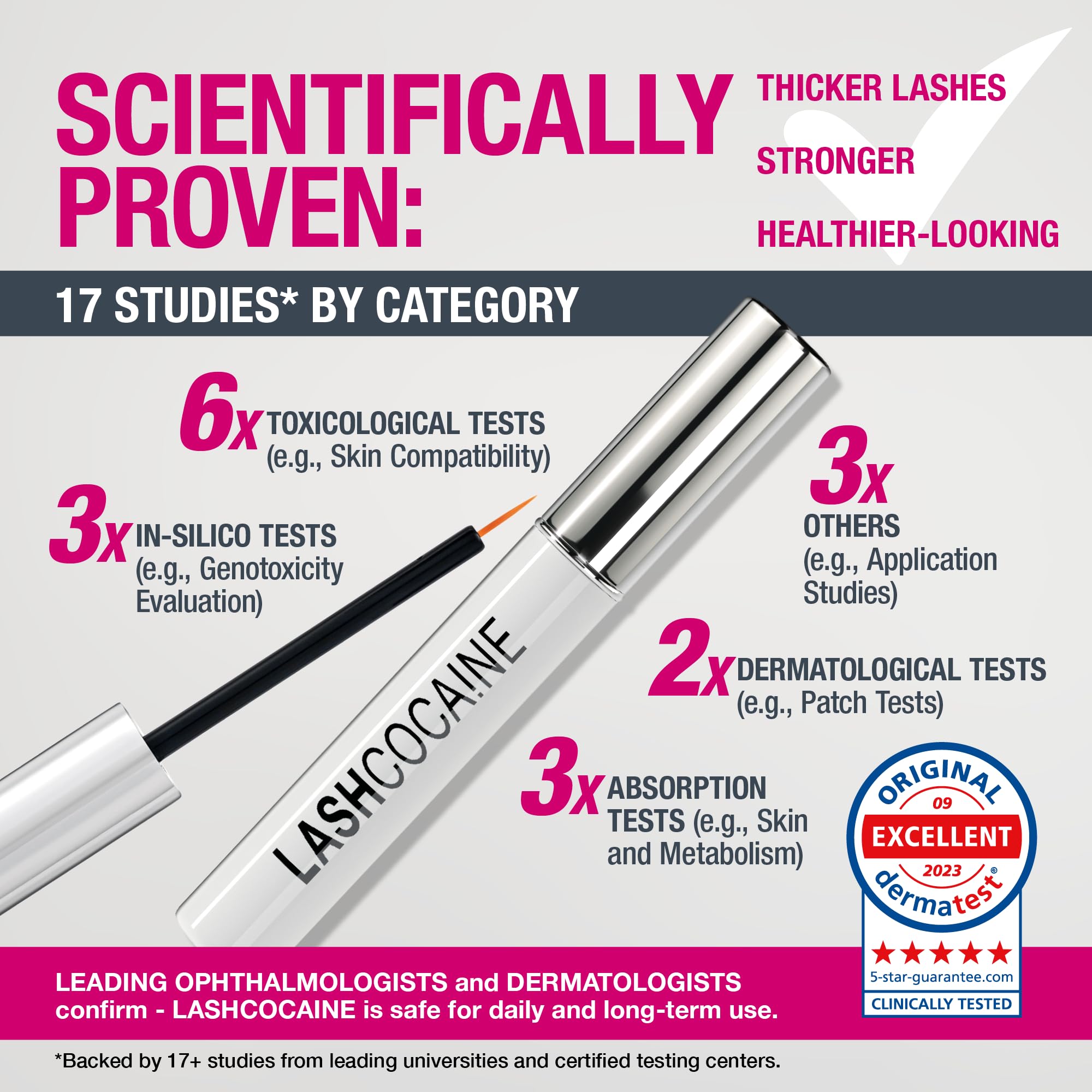 Close-up of lashes with LASHCOCA!NE showing potential length.