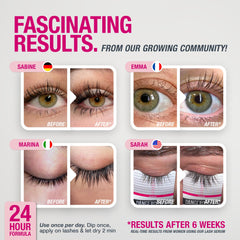 LASHCOCA!NE packaging shows vegan, German-made, cruelty-free formula.