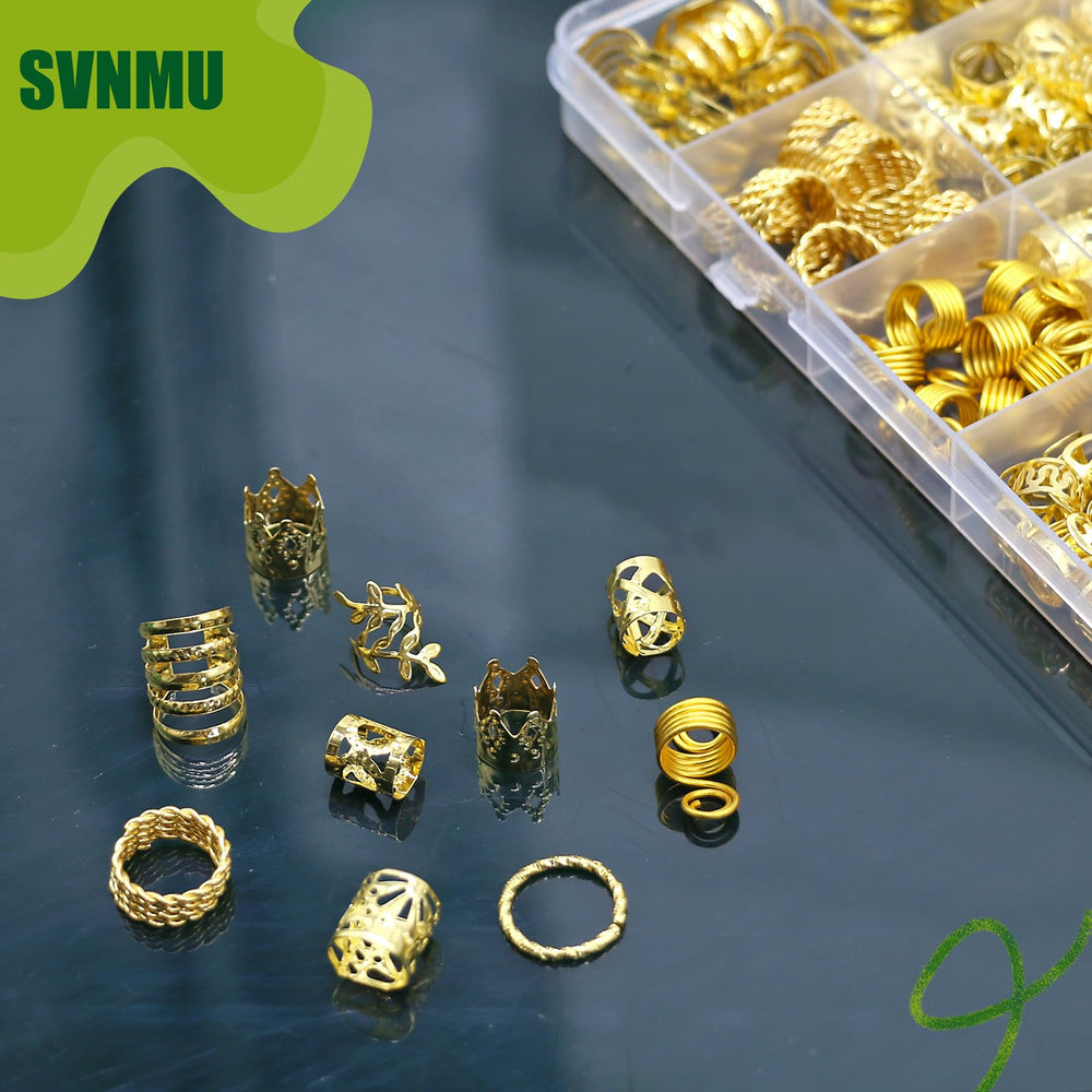 SVNMU gold braid accessory set for DIY hair art.
