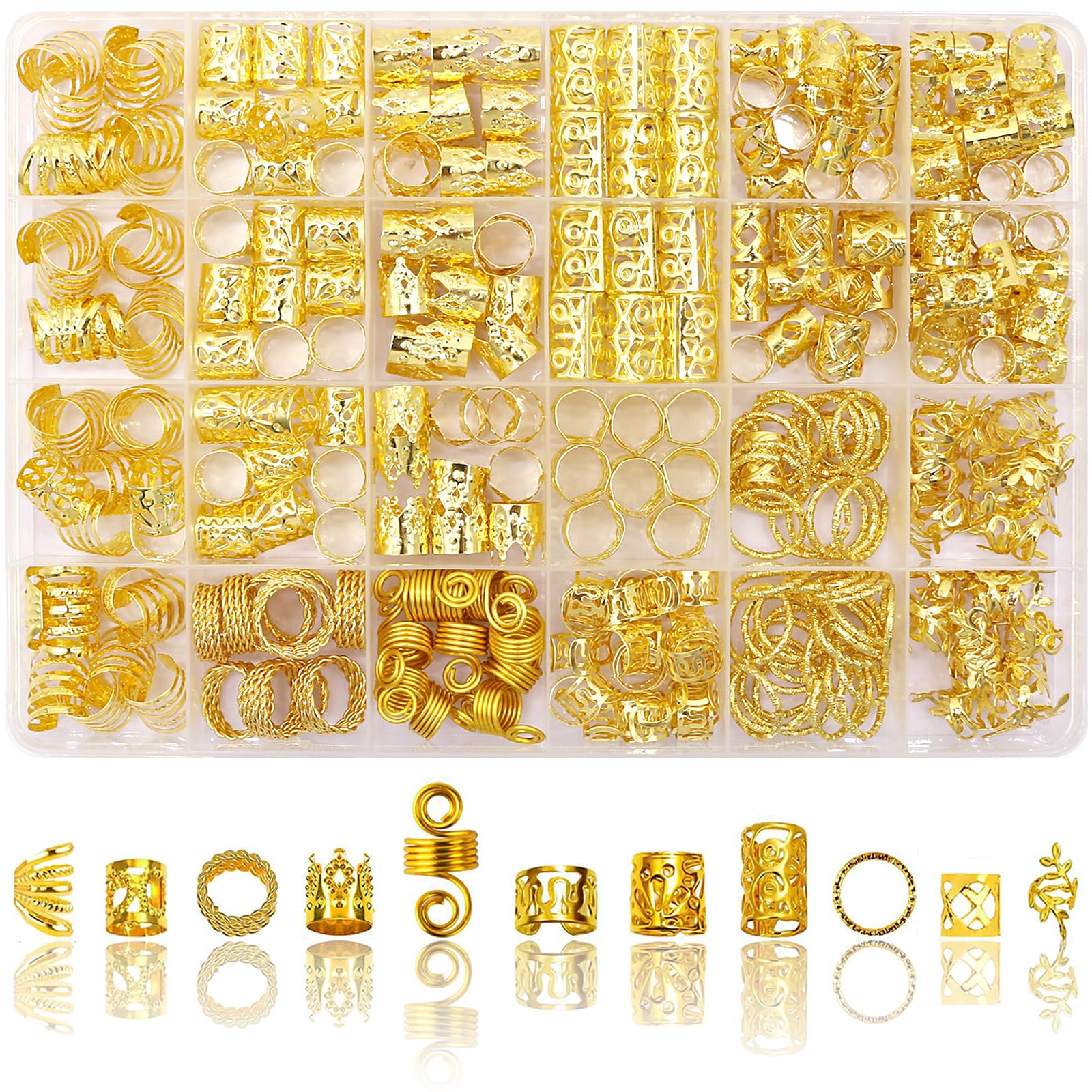 SVNMU gold spiral clip for braids adds secure hold and shine.