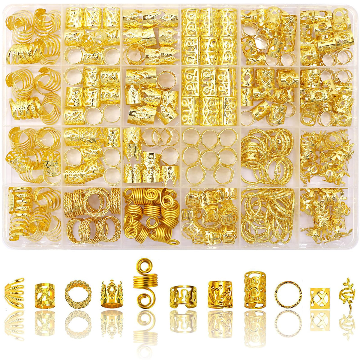 SVNMU gold spiral clip for braids adds secure hold and shine.