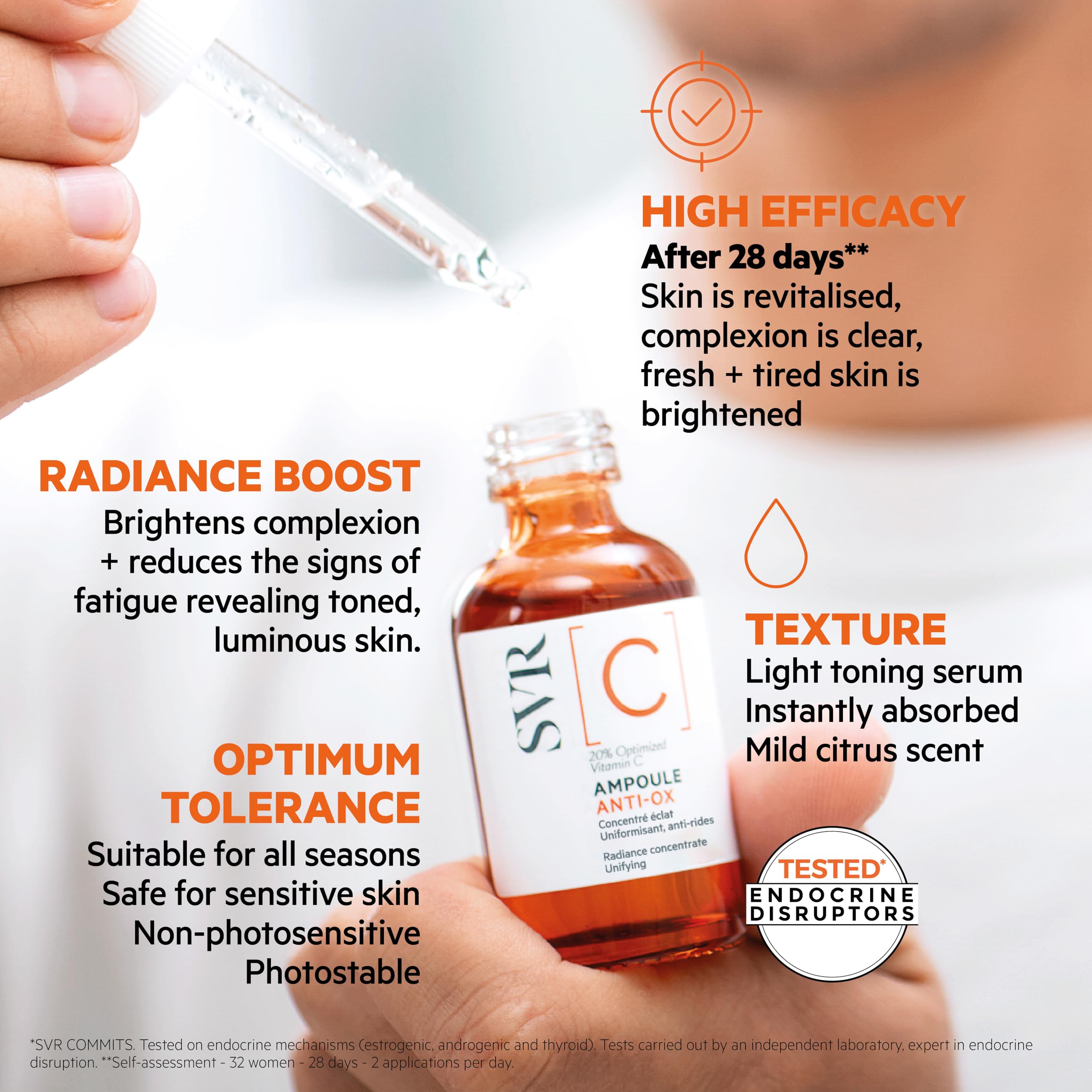 SVR Morning routine shot—preps skin for a radiant day.