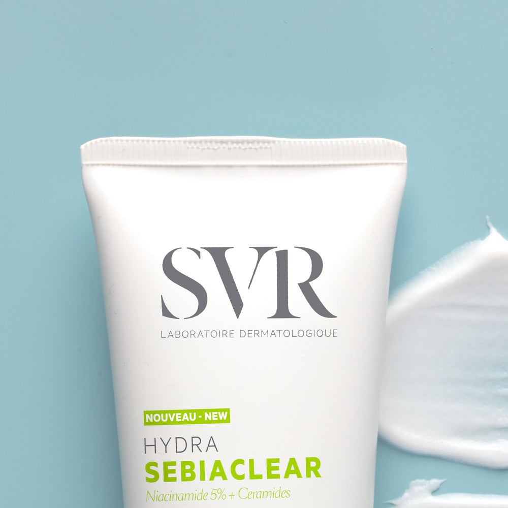 SVR Sebiaclear moisturizing face cream texture shows non greasy velvety finish