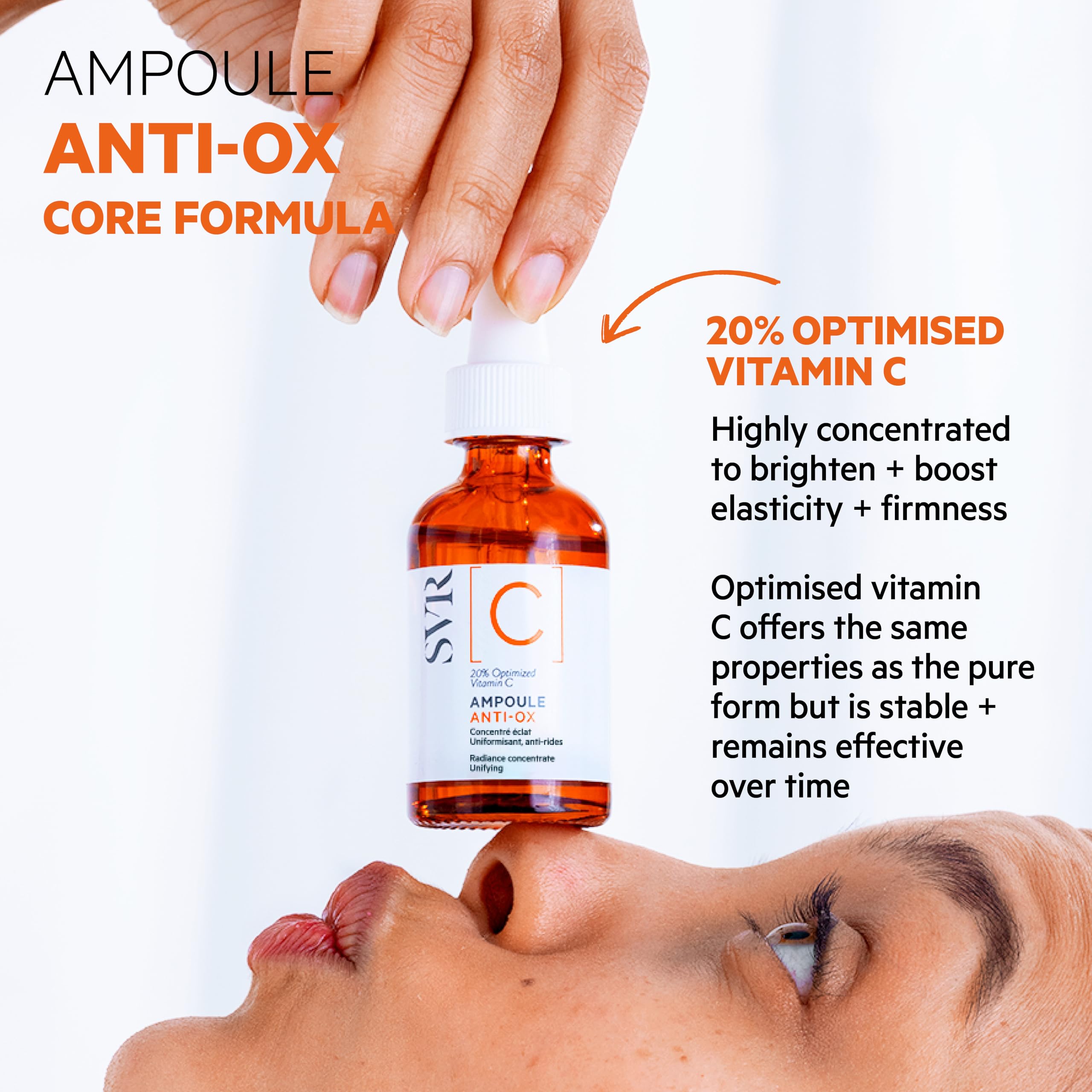 SVR Serum texture closeup—lightweight hydration glides onto skin.