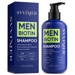 Svvimer Biotín Champú: botella frontal, ideal para uso diario y cuidado del cabello.