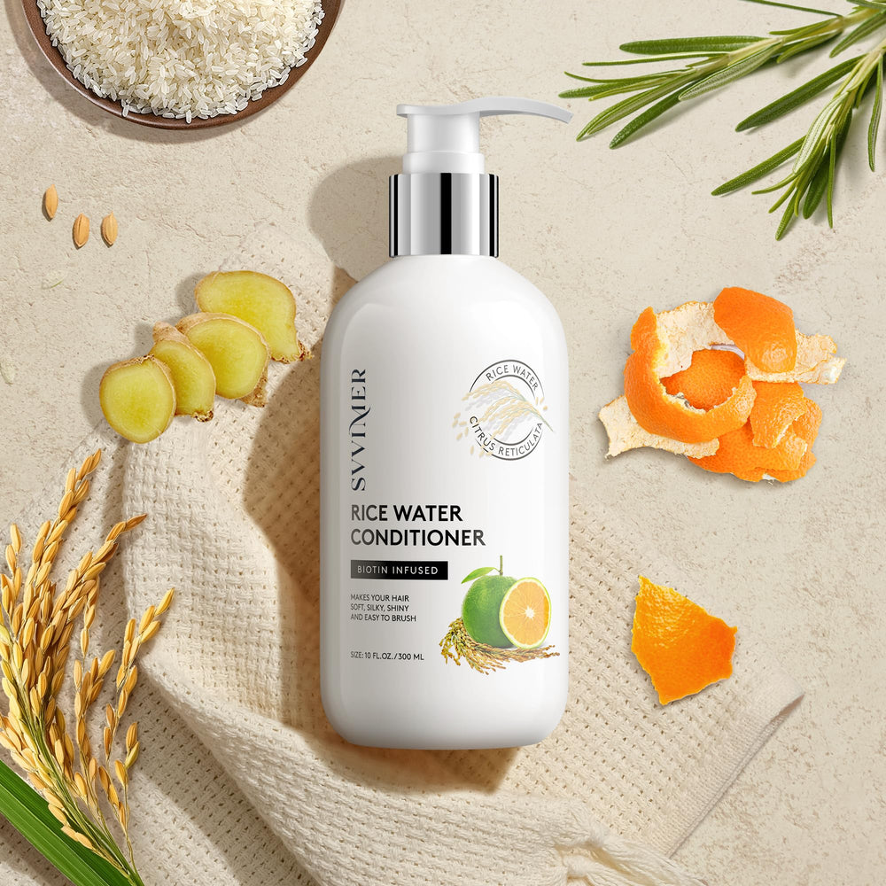 Svvimer acondicionador arroz mejora brillo y volumen del cabello.