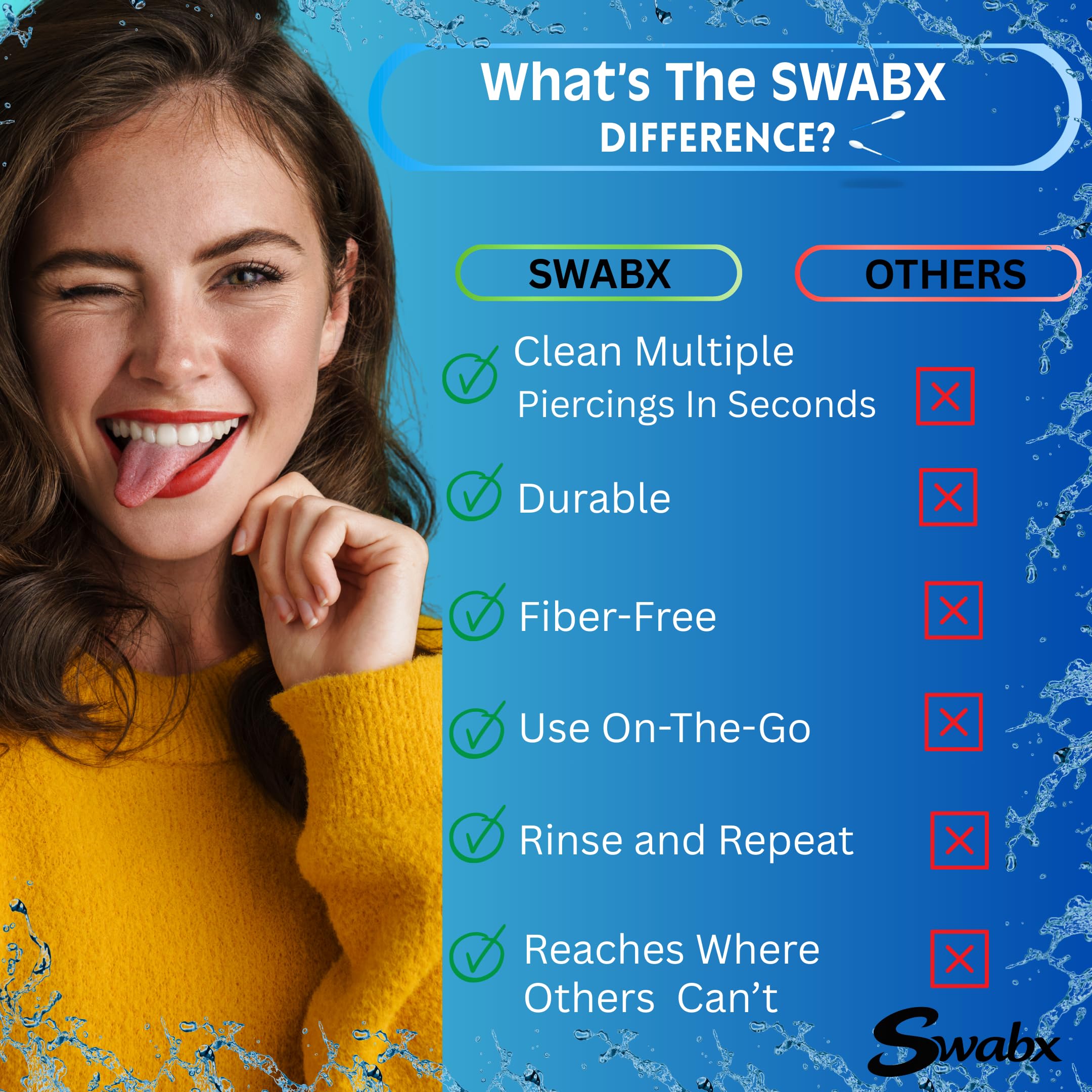 SWABX dos unidades para comodidad en casa y fuera