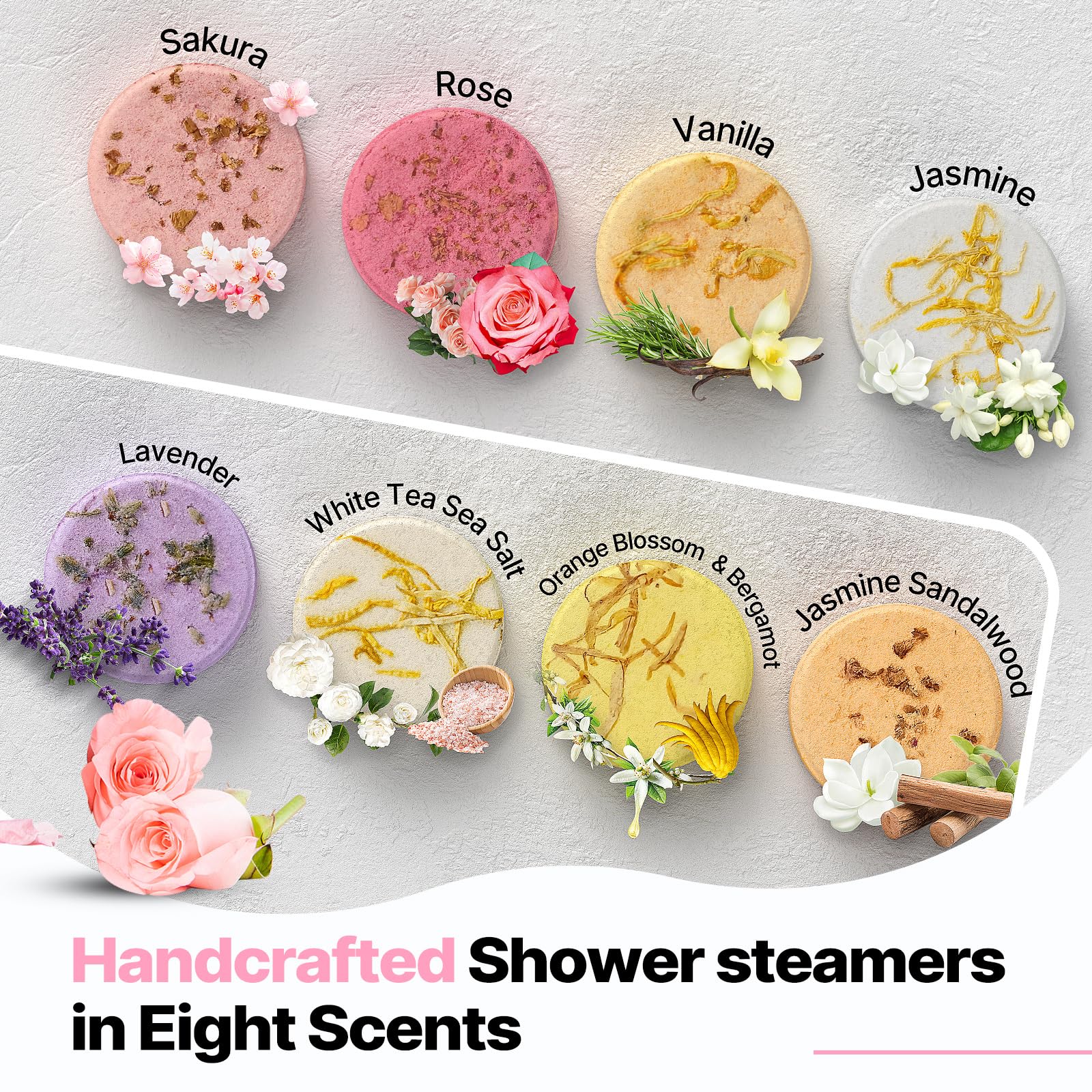 SWCANDY Bombas ducha Té blanco y sal marina: sensación fresca y limpia