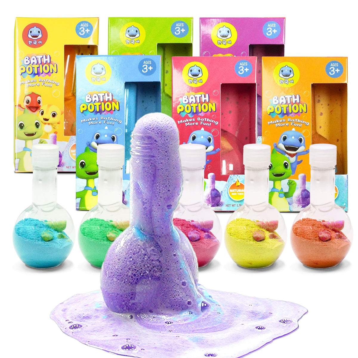 SWCANDY poción de baño con burbujas coloridas para exploración sensorial segura