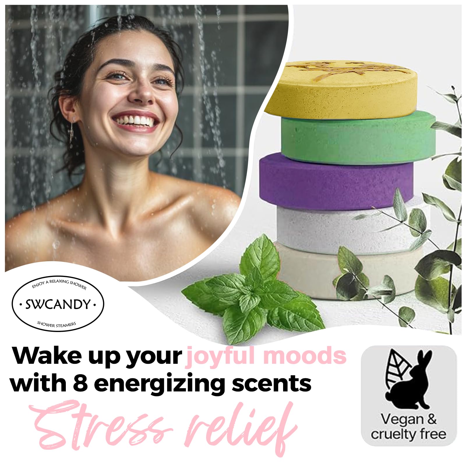 SWCANDY ducha menta: pastilla de vapor para despertar el ánimo