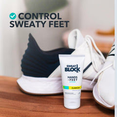 SweatBlock Aplicación Rápida para Manos: se absorbe rápido y crea barrera seca.