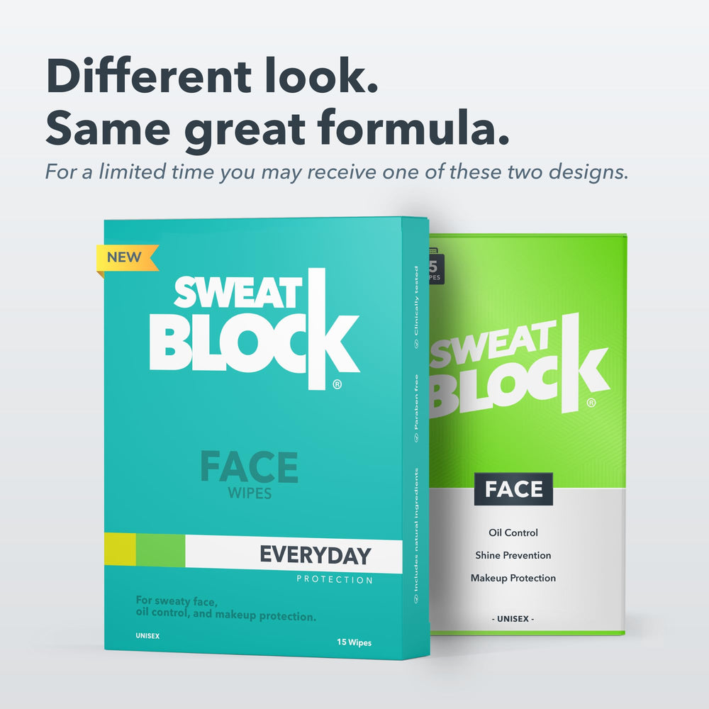 SweatBlock toallitas faciales controlan el brillo para un look mate.