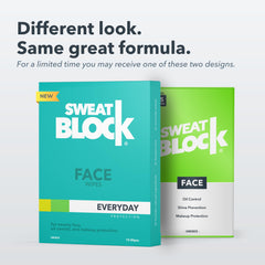 SweatBlock toallitas faciales controlan el brillo para un look mate.