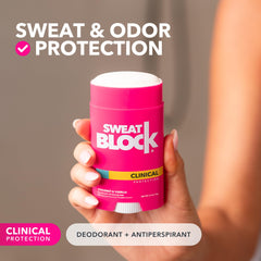 Aplicador de SweatBlock Coco Vainilla mostrando aplicación suave.