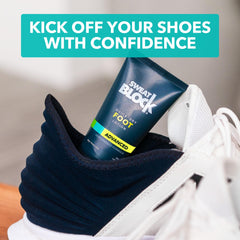 SweatBlock: aplicación suave para pie que facilita el secado rápido.