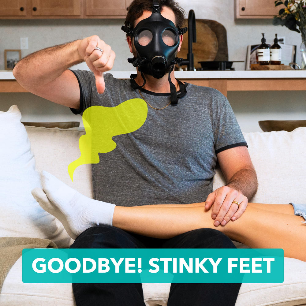 SweatBlock: fórmula dermatológicamente probada que ayuda a mantener pies secos.