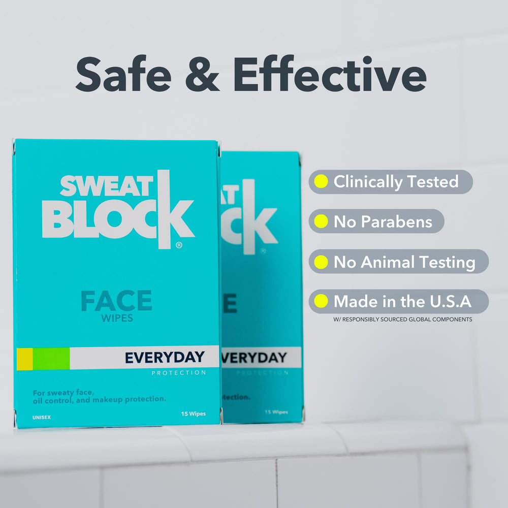 SweatBlock toallitas para hombres y mujeres, prácticas y ligeras.