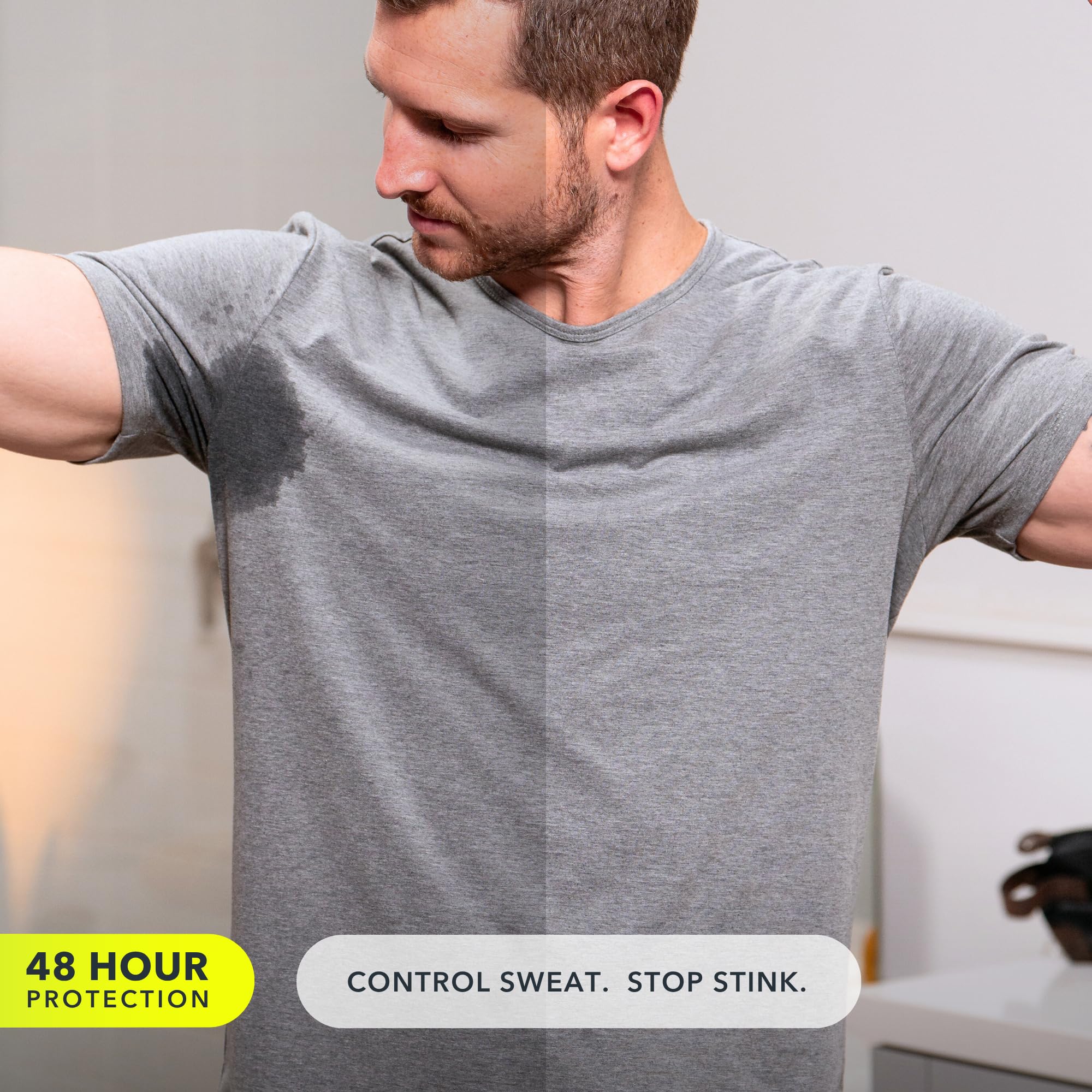 SweatBlock two-pack front view showing convenient, portable protection.