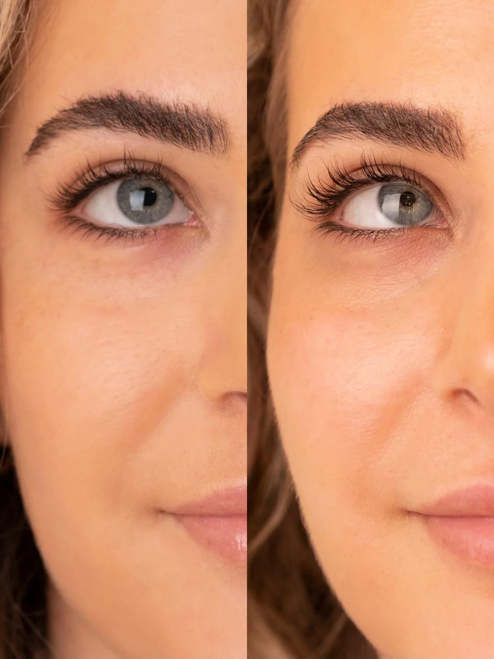 SWEED serum on lashes drying into a subtle glossy finish.