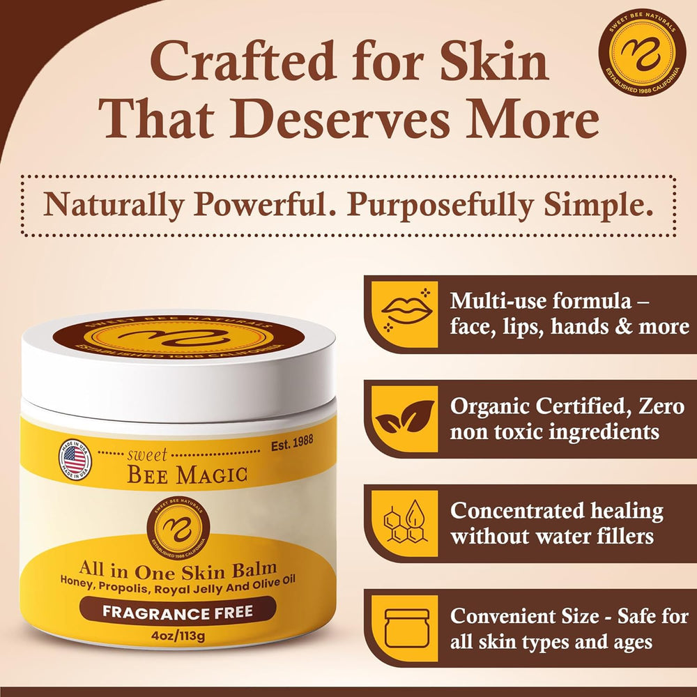 Texture of Sweet Bee Naturals honey balm melts into skin for comfort