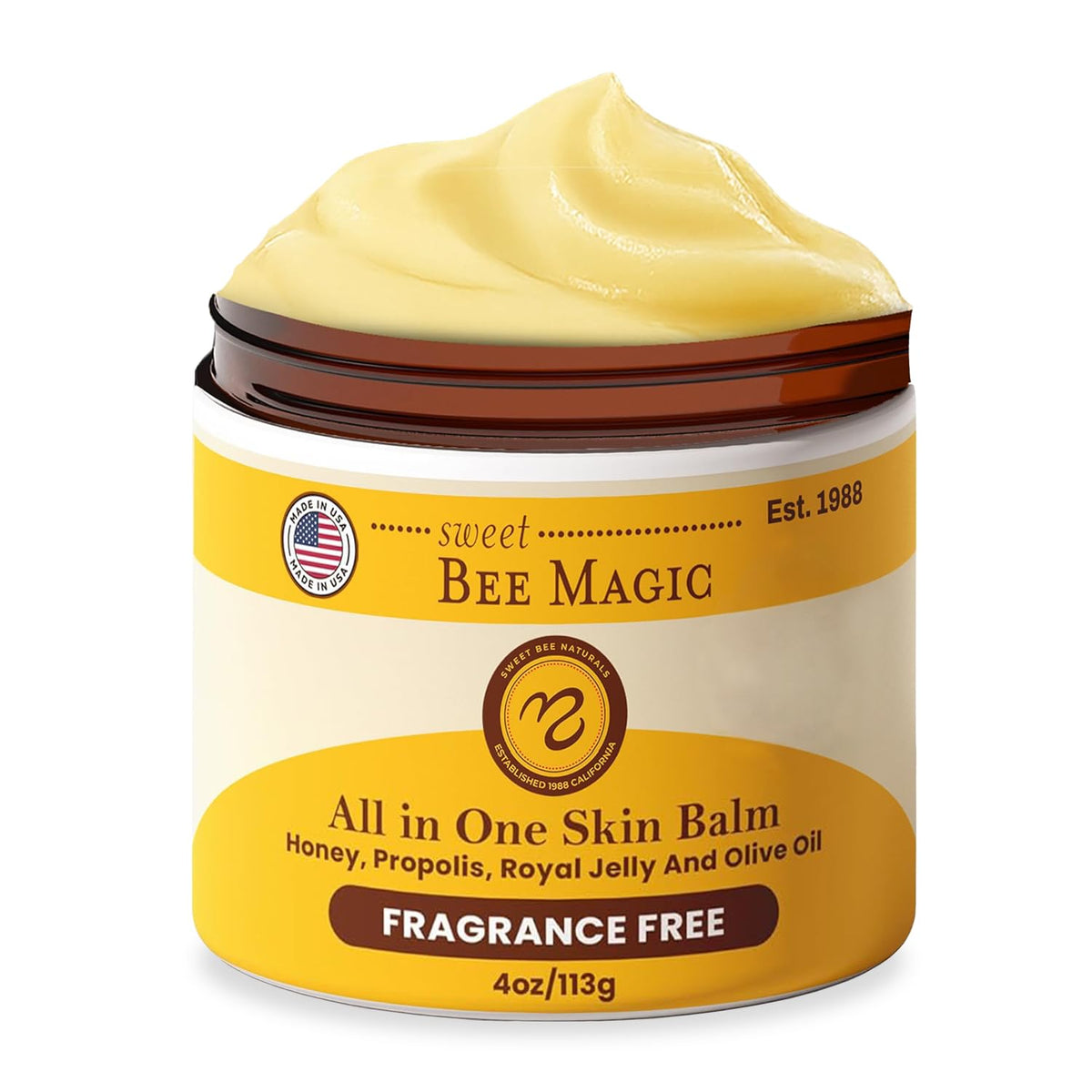 Sweet Bee Naturals Sweet Bee Magic Honey Balm on the face for daily hydration