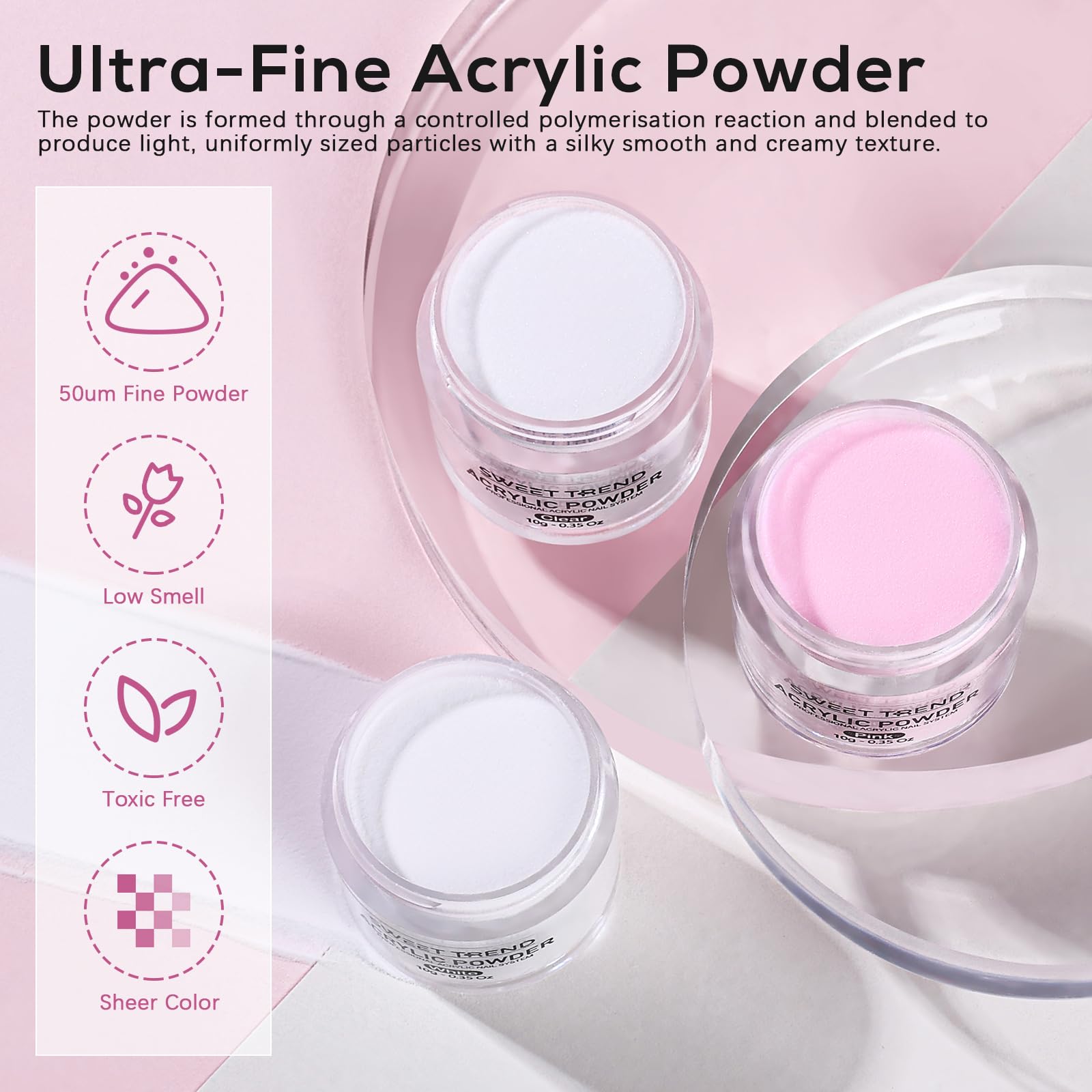 Sweet Trend 18-color carving powder set expands color options for nail art.
